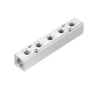 PATIKIL Collettore d'Aria, 5 Vie 7 Porte Uscita 1/4" Porta Uscita 1/2" Collettore d'Aria Alluminio Blocchetto Collettore d'Aria Inline Divisore Raccordo Distribuzione Compressore, Argento
