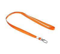 PATIKIL Collo Cordoncini 20pz Poliestere Piatto Cinghia Cordino con Clip Girevole Gancio per Ufficio Targhette Identificative Portachiavi Arancione