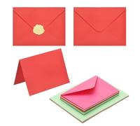PATIKIL Confezione da 20 buste con biglietti, 10 colori assortiti, 12,7 x | Buste con cartoncino e adesivi dorati, per biglietti di auguri, matrimoni, compleanni, inviti, lettere postali