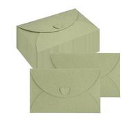 PATIKIL Confezione da 24 Mini Buste Portacarte Carini 17.5x11cm Verde | con Chiusura a Cuore, per Compleanni Matrimoni Favori Biglietti di Auguri Aziendali