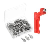 PATIKIL Confezione da 50 tacchetti di ricambio in acciaio per pista, tacchetti per corsa su pista e campo, con chiave per piste in plastica, per corsa, salto, sport di sprint, argento