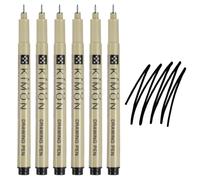 PATIKIL Confezione Da 6 Pennarello A Punta Fine 0.35mm Penne Da Disegno | Marcatori A Inchiostro, Impermeabili, Kit Per Acquerello E Schizzi, Per Adulti, Per Journaling