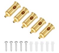 PATIKIL Connettore a Presa per Cavo 5 Set Morsetto Regolabile Acciaio per Sospensione Lampadario Pannello Lampada Accessori Illuminazione, Tonalità Oro