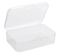PATIKIL Contenitore Deposito Trasparente con Coperchio Cerniera 85x55x25mm 10pz Plastica Scatola Rettangolare per Perline Arte Artigianato