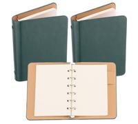 PATIKIL Copertina per Raccoglitore ad Ring 6, 2pz A7 Quaderno Pelle Mini Raccoglitore Ricaricabile Fogli Mobili Agenda Personale con 100 Fogli di Carta, Verde