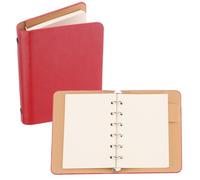 PATIKIL Copertina per Raccoglitore ad Ring 6, A7 Quaderno Pelle Mini Raccoglitore Ricaricabile Fogli Mobili Agenda Personale con 50 Fogli di Carta, Rosso