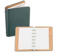 PATIKIL Copertina per Raccoglitore ad Ring 6, A7 Quaderno Pelle Mini Raccoglitore Ricaricabile Fogli Mobili Agenda Personale con 50 Fogli di Carta, Verde