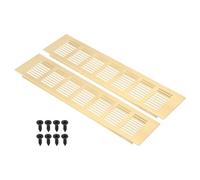 PATIKIL Copertura Ventilazione Rettangolare da 12 x 3 Pollici, 2 Pezzi Griglia Alluminio Rete Ventilazione e Viti Montaggio per Armadi, Porte Armadi, Tonalità Dorata