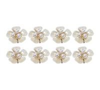 PATIKIL Coperture per Bottoni in Perline 6 Pezzi Bianco | Cufflinks a Fiore Staccabili, in Lega con Rhinestone, per Uomo Donna, Lavoretti Fai-da-te, Accessori per Abiti