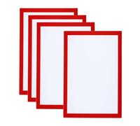 PATIKIL Cornice Magnetica per Foto A4, Confezione da 4 Cornici Magnetiche Autoadesive per Esposizione di Foto, Opere d'Arte, Su Frigorifero, Finestra e Parete, Colore Rosso