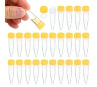 PATIKIL Criogenico Plastica da 1,5 ml, 25 Fiale Criogeniche Vite, Provette Congelate con Parte Superiore Laboratorio Scientifico, Tappo Giallo