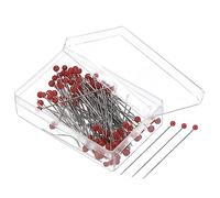PATIKIL Cucito Spilli, 200pz 1,5" Palla perleta Testa Spilli Dritti Spillo per Tessuto, Decorativo, Tessuto Fai-da-Te, Fai-da-Te, Rosso