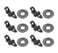 PATIKIL Custodia per Amo da Pesc, 6pz Accessori per Porta Esche per Esche per Pesci in Plastica con Anelli in Gomma di 3 Dimensioni per Canna da Pesca, Colore Nero