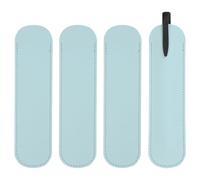 PATIKIL Custodia protettiva per penna stilografica da 15,2 cm, 4 pezzi, in pelle PU, custodia protettiva per penne a sfera da ufficio, colore azzurro