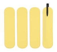 PATIKIL Custodia protettiva per penna stilografica da 15,2 cm, 4 pezzi, in pelle PU, custodia protettiva per penne a sfera da ufficio, colore: giallo