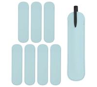 PATIKIL Custodia protettiva per penna stilografica da 15,2 cm, 8 pezzi, in pelle PU, custodia protettiva per penne a sfera da ufficio, colore azzurro