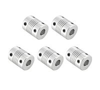 PATIKIL Da 8mm a 10mm L25xP19 Alluminio Lega Albero Giunto Flessibile Attacco Motore Connettore Giunto per Fai da Te Argento Tono,5pz