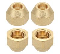 PATIKIL Dado Svasato Ottone 3/8", 4pz 45 Gradi Raccordo Tubo Unione Raccordo Tubo Ottone Tappo Chiusura Adattatore Connettore per Condizionatore d'Aria Prolunga Tubo Rame Acqua Gas, Opaco