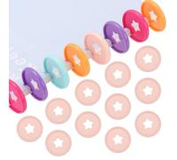 PATIKIL Dischi Rilegatura a Libro Tondi Plastica da 35mm 1,38", 22 Pz Dischi Espansione Discbound a Forma Stella Placcati Anelli Rilegatura Tondi per Notebook Fai da Te, Rosa Pallido