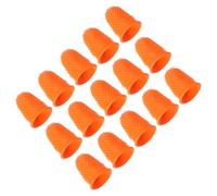 PATIKIL Ditale in Silicone per Dita, 15Pz Protezione per Dita in Silicone Proteggi Dita Mano Coperture Pad Guardia per Ufficio Conteggio Cucito, Arancione Taglia S