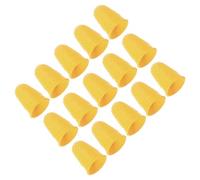 PATIKIL Ditale in Silicone per Dita, 15Pz Protezione per Dita in Silicone Proteggi Dita Mano Coperture Pad Guardia per Ufficio Conteggio Cucito, Giallo Taglia L