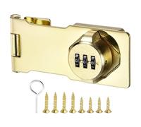 PATIKIL Domestico Armadietto Password Blocco Cerniera Serrature Combinazione Serratura con 3 Cifra Password Sicurezza Serratura Blocco Antifurto Senza Chiave Chiavistello Blocco (Oro)