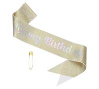PATIKIL È Il Mio Compleanno Fascia, Fascia illusione Brillante Per Compleanno Con Spilla Di Sicurezza Per Donne Madre Party Decorazione Compleanno Regina Kit Accessori, illusione Oro