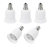 PATIKIL E12 a E26/E27 Luce Presa Adattatore 5pz Lampada Supporto Converte Vite Base Convertitore per Alogena CFL Luce Lampadina Bianco