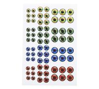 PATIKIL Esca da Pesca Occhi 5D 6mm/8mm/10mm, 3 Set Occhi Artificiali Impermeabili per Costruzione Esche Artigianali Accessori per Pesca Fai da Te, Multicolore