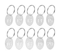 PATIKIL Etichetta Chiave Numerata, 30mm Acciaio Inox 11-20 Etichette Chiave Id Numerate Portachiavi Etichette Numerate Forate con Anelli Etichette Chiave Identificatori per Chiavi Casa