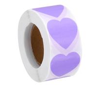 PATIKIL Etichette adesive a forma di cuore colorato da 1", 500 pezzi Etichette adesive a forma di cuore vuote Etichette adesive per prezzi per inventario Ufficio Garage Aula, Viola