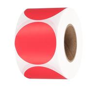 PATIKIL Etichette Adesive Termiche Rotondo 2", 600Pz Etichette Adesive Termiche Dirette Circolari Adesivi Stampante Termica Autoadesivi per Aule Ufficio, Rosse