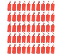 PATIKIL Etichette Plastica Riutilizzabili, 100pz Etichette Trasporto Impermeabili per Etichettatura Trasporto Sigilli Sicurezza Legami per Pennarelli Scrivibili, Rosso
