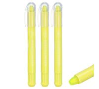 PATIKIL Evidenziatori Fluorescenti Gialli, Confezione Da 3 Evidenziatori A Gel Senza Sbavature Penne Evidenziatore Pastelli A Cera Neon Trasparenti Marcatore Brillante Design A Stilo