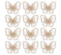 PATIKIL Farfalla Pizzo Applique, 12pz Farfalla Toppe Pizzo Tessuto Farfalla Toppe Applique Ricamo Assetto per Vestiti Abiti Matrimonio Artigianato, L, Marrone