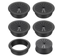 PATIKIL Fascette per Tavolo da 50mm/2 Pollici, 5pcs Copertura Foro Cavi in Plastica ABS Resistente per Organizzazione Cavi su Scrivanie, Armadi, Attrezzature, Nero
