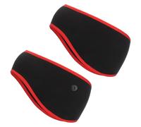 PATIKIL Fascia Riscalda Orecchie, 2 Pezzi Polar Fleece Fascia Riscalda Orecchie Invernale Elastica Fascia Sudore Running Essenziale per Jogging Camminata Sci, Nero con Rosso