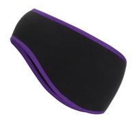 PATIKIL Fascia Riscalda Orecchie, Fascia Riscalda Orecchie In Pile Polare Invernale Elastica Fascia Sudore Running Essenziale Per Running Jogging Camminata Sci, Nero Con Viola Scuro