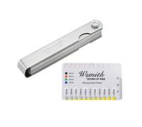 PATIKIL Feeler Gauge Dual Marked Strumento di Misura 32 Lame Acciaio Inox Argento e Oro String Action Righello per Chitarra Giocatore