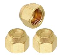 PATIKIL Femmina 1/2" Ottone Guarnizione Tappo, 3pz SAE Svasato Tubo Raccordo 45 Gradi Esagonale Tubo Raccordi per Aria Condizionatore Refrigerazione