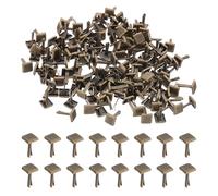 PATIKIL Fermagli per Carta Brads, 300Pz Mini Fermacampioni Quadrati Metallo con Testa Rotonda, Perni di Fissaggio, per Lavori Artistici, Scrapbooking, Fai da Te, Bronzo, 0,2"x0,2"