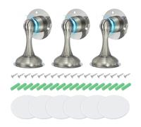 PATIKIL Fermaporta magnetica Senza Foratura, 3 Pezzi Fermaporta Resistente per Parte Inferiore Della Porta con Adesivo e Viti per Casa Ufficio Parete Pavimento Montagna, Tonalità Bronzo