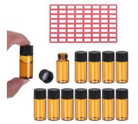 PATIKIL Fiale Vetro Ambrato da 5 Ml, Pz25 Fiale Esemplare con Tappo a Vite e Area per Scrivere, Bottiglia per Reagenti a Tenuta Stagna con Etichette, Ideale per Laboratorio