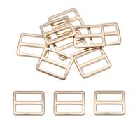 PATIKIL Fibbia Scorrevole a Tre Fori in Metallo 25mm, 8 pz Regolatori in Lega Zinco per Cinghie Fissaggio per Borse Cinture Collari Cani Imbracature Zaini, Oro Chiaro