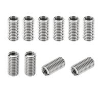 PATIKIL Filettatura Adattatori Manicotto Riduzione Dado 10pz M10x1,5 Maschio a M8x1,25 Femmina Riparazione Inserto Dado Vite Riduttore Inox Acciaio Fissaggio 20mm