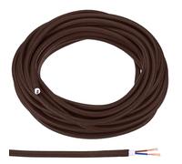 PATIKIL Filo Tondo Rivestito Tessuto 32.8ft 18AWG 2 Nucleo Vintage Tessuto Elettrico Corda per Ciondolo Luce Fai da Te Progetto Scuro Marrone