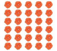 PATIKIL Fiori Chiffon 6cm, 30Pz Piccoli Fiori a Nastro Strass Perle Stoffa Mini Seta Cucire Applique Artificiali Abbellimenti Matrimonio DIY Artigianato per Capelli Decorazioni, Arancione