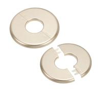PATIKIL Flangia Divisa a Parete 1.36" (34.5mm), 2Pz ABS Piastra Protezione Autoadesiva Rotonda Fibbie Copritubo Acqua per Cucina Bagno Braccio Tubo Rubinetto Decorazione, Oro
