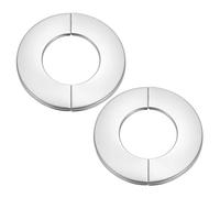 PATIKIL Flangia Divisa a Parete 1.4" (35mm), 2 Pezzi in Acciaio Inox Tondo Autoadesivo Piastra Copertura per Parete Idraulica per Cucina Bagno Braccio Tubo Rubinetto Decorazione, Argento