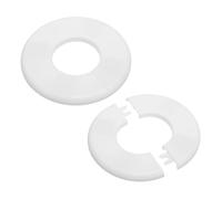 PATIKIL Flangia Divisa a Parete 1,73" (44mm), 2Pz ABS Piastra Protezione Autoadesiva Rotonda Fibbie Copritubo Acqua per Cucina Bagno Braccio Tubo Rubinetto Decorazione, Bianco